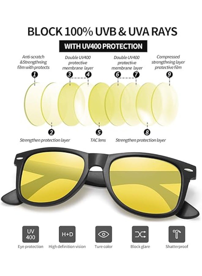 Joopin Polarized Sunglasses Men Women, Classic Retro Square Sun Glasses Men UV Protection Driving Fishing - Image 4